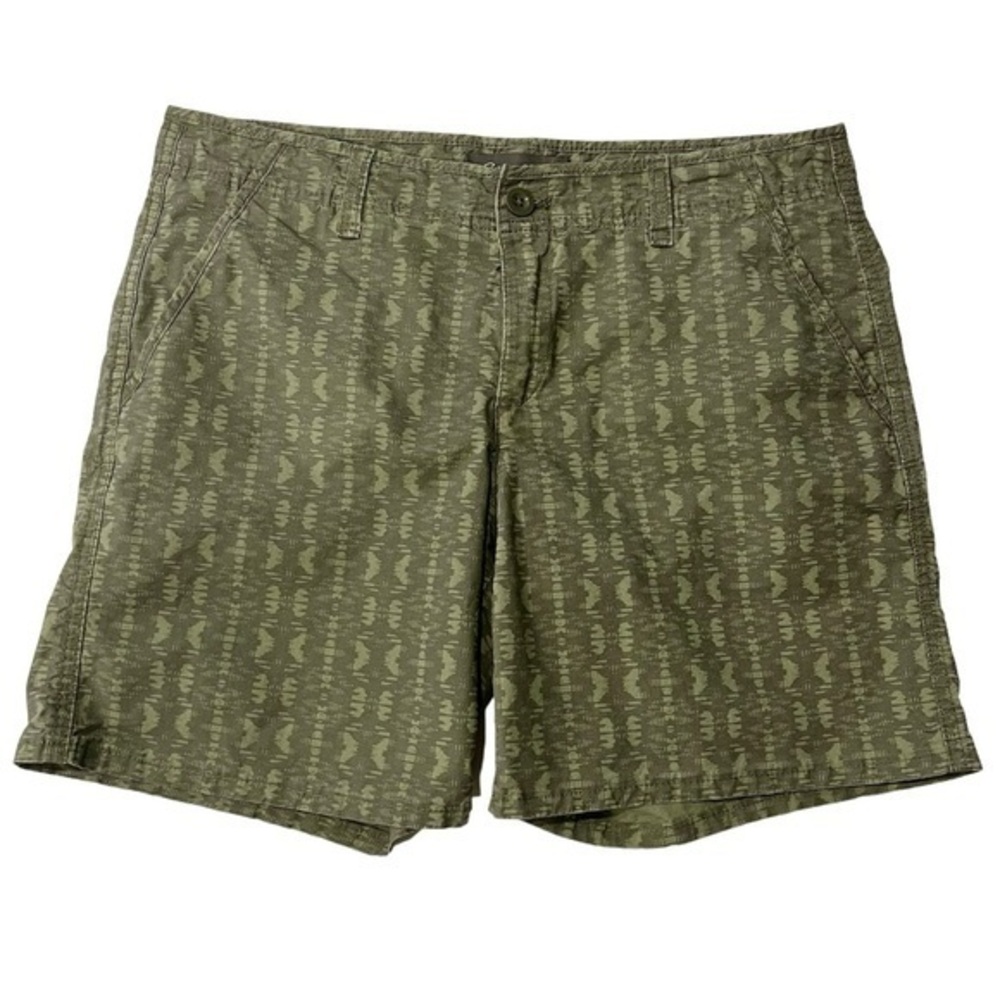 Eddie Bauer Women’s Chino Shorts Green Print 8